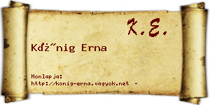 Kőnig Erna névjegykártya